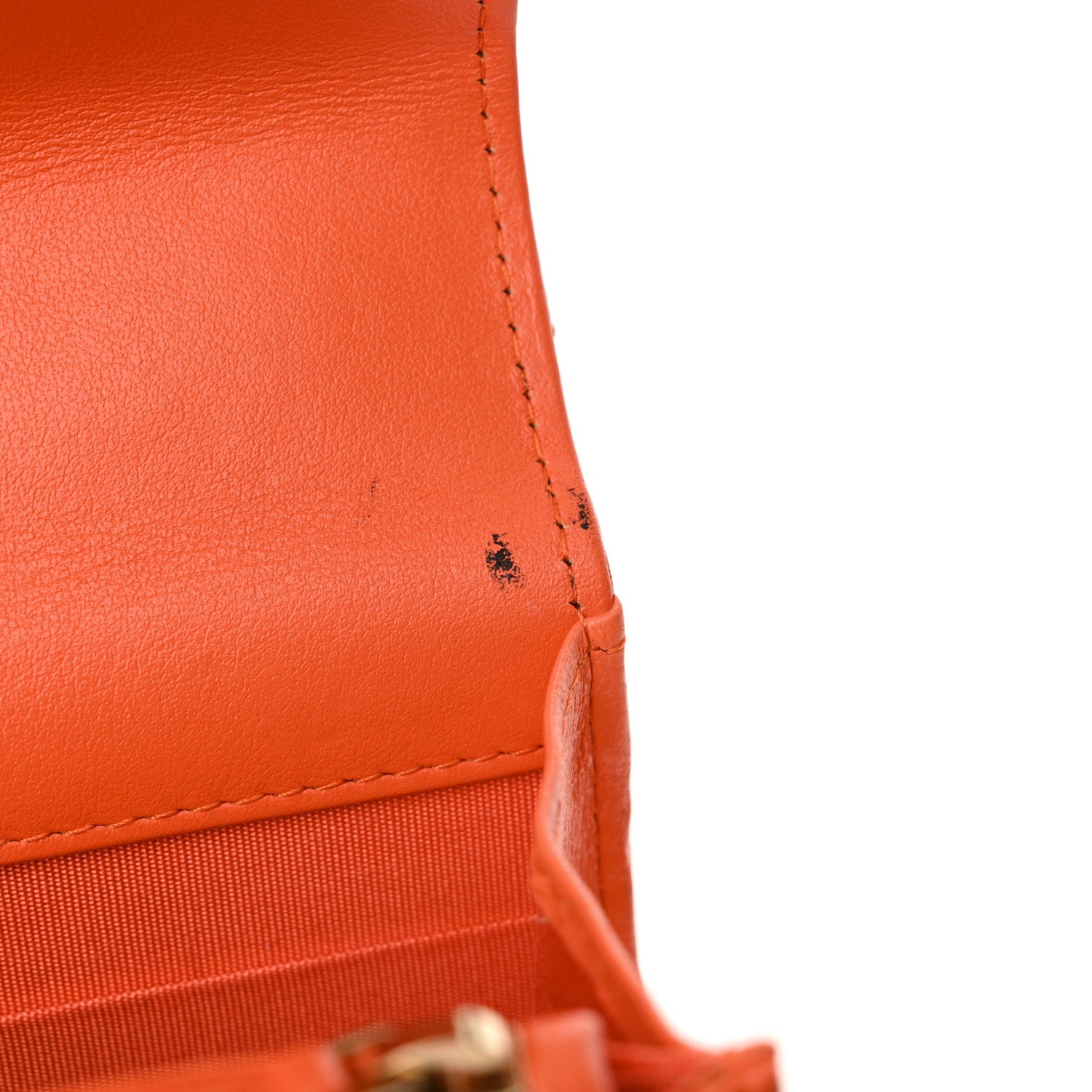 Chanel Lambskin Quilted Chanel 19 Wallet On Chain WOC Orange 12 of 14