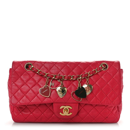 Chanel Lambskin Quilted Valentine Charms Medium Flap Red 1 of 12