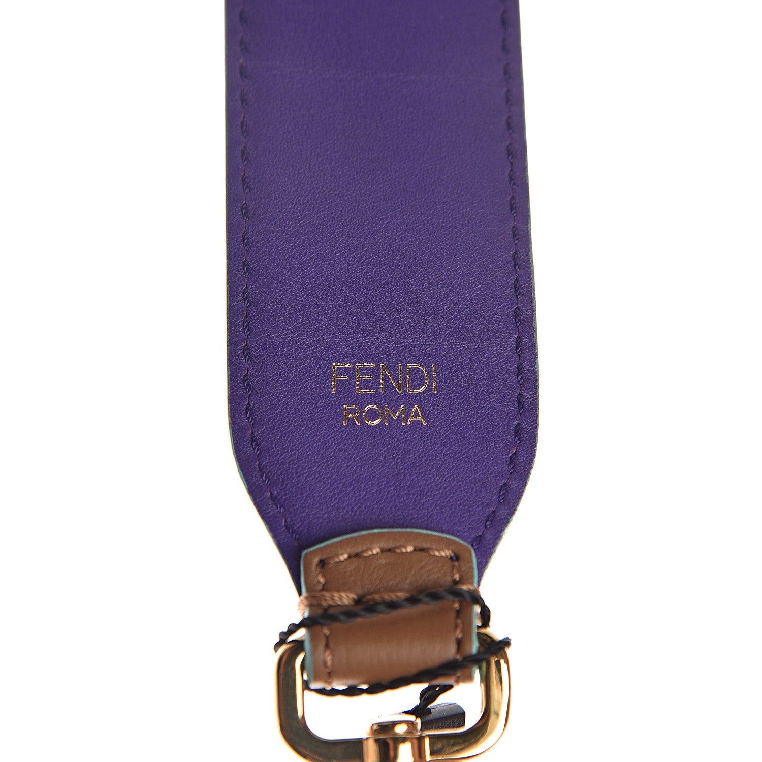Fendi Vitello Dolce Bi-Color Strap You Brownie Purple 3 of 3