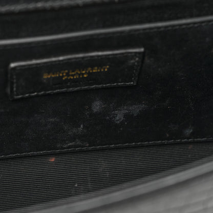 Saint Laurent Calfskin Crocodile Embossed Medium Classic Monogram Kate Tassel Satchel Black 9 of 19