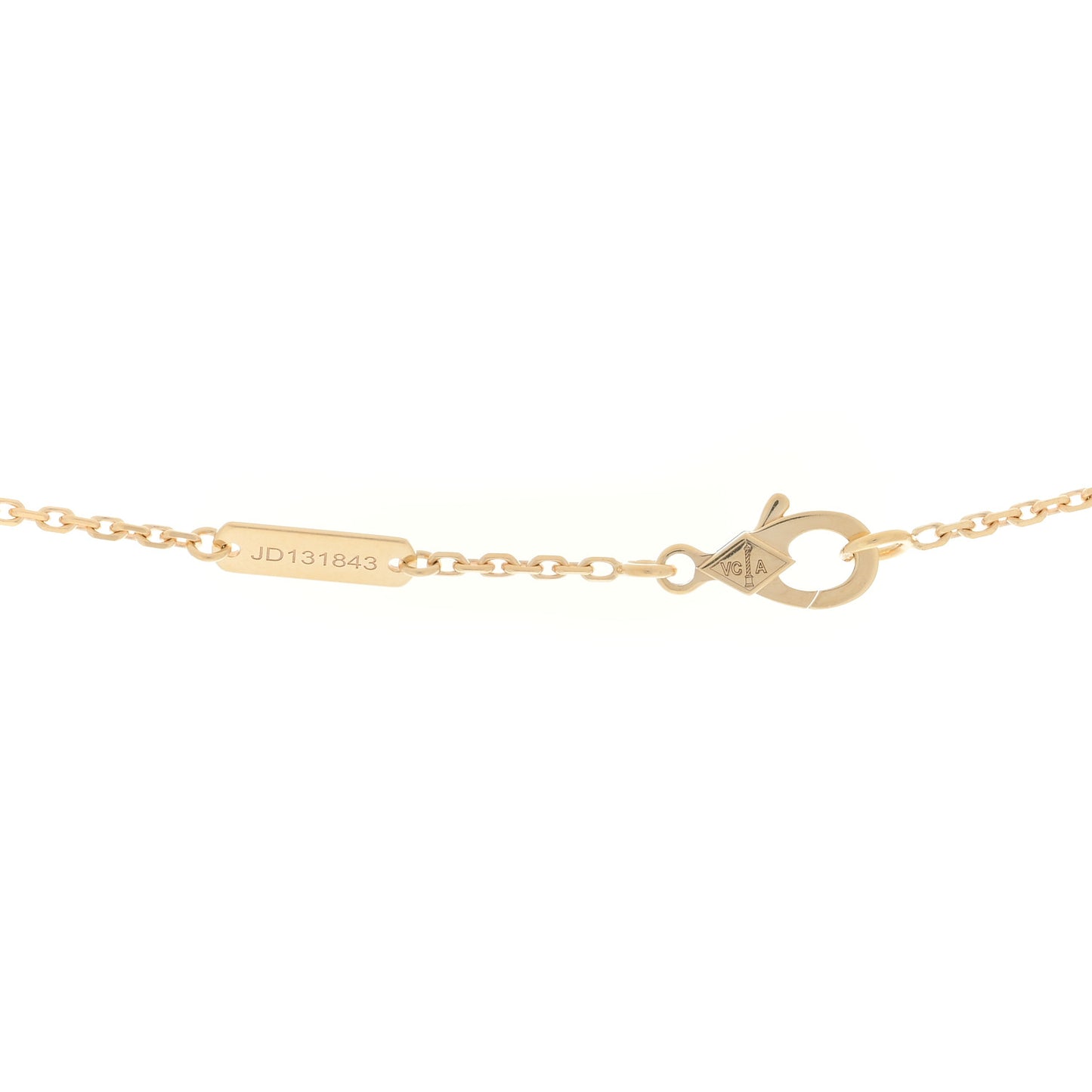 18K Yellow Gold Guilloche Vintage Alhambra Pendant Necklace