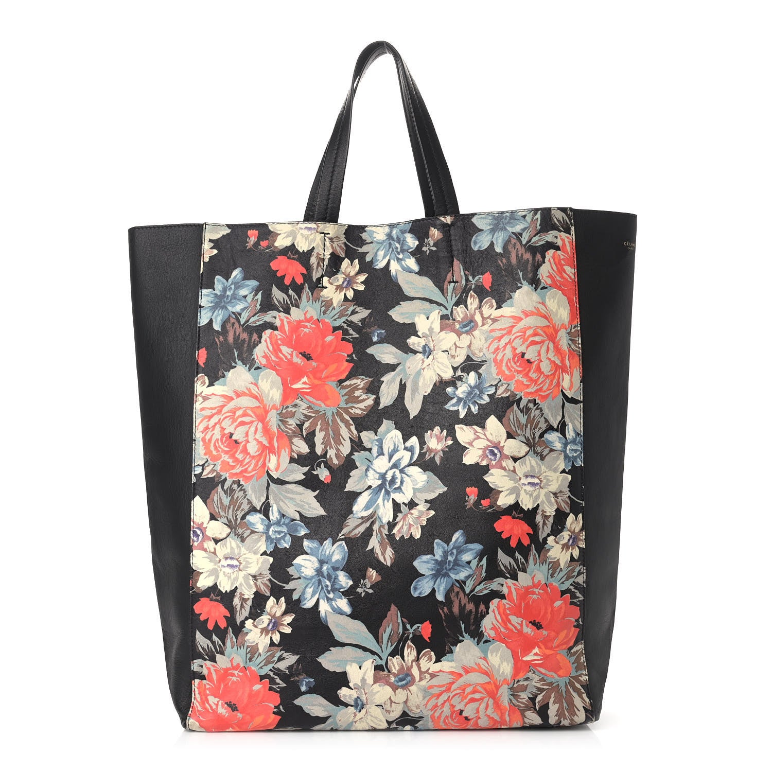 Celine Lambskin Floral Printed Vertical Cabas Potiron 1 of 9
