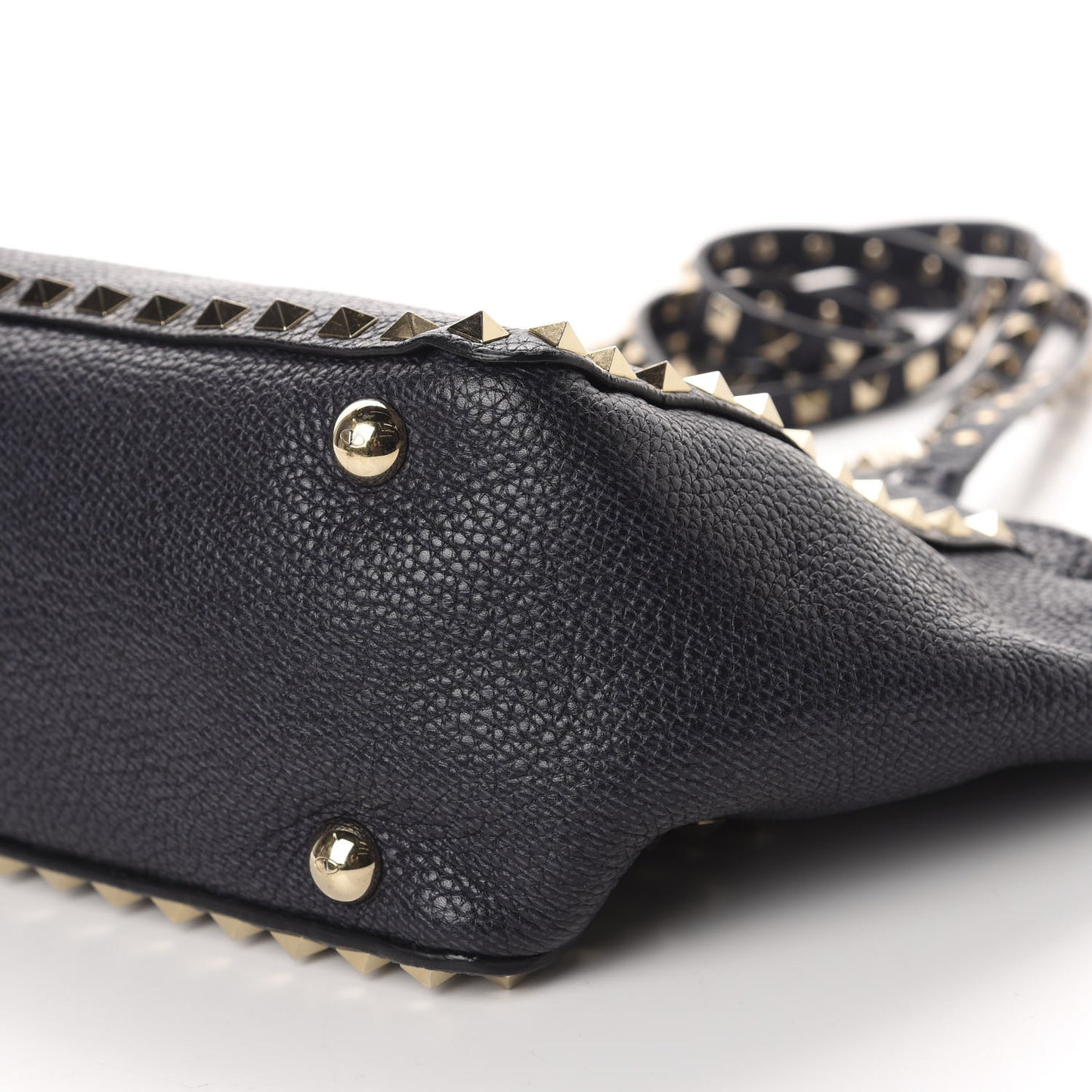Pebbled Calfskin Small Rockstud Tote Marine