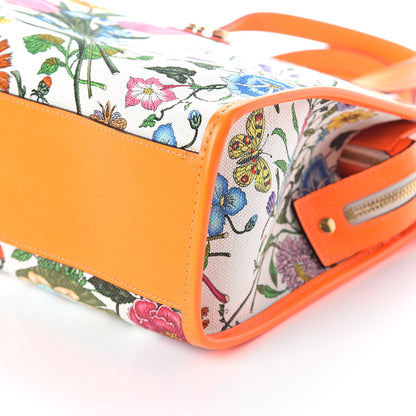 Gucci Canvas Medium Flora Tote White Multicolor Orange Fluo 9 of 9
