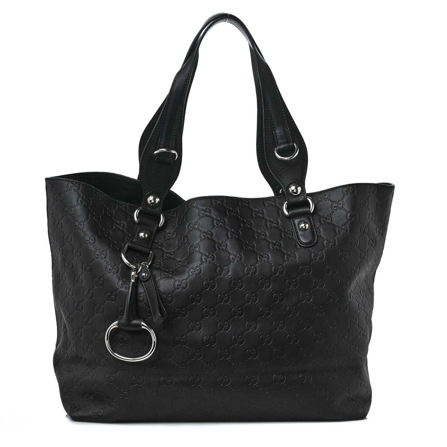 Calfskin Medium Icon Bit Tote Black