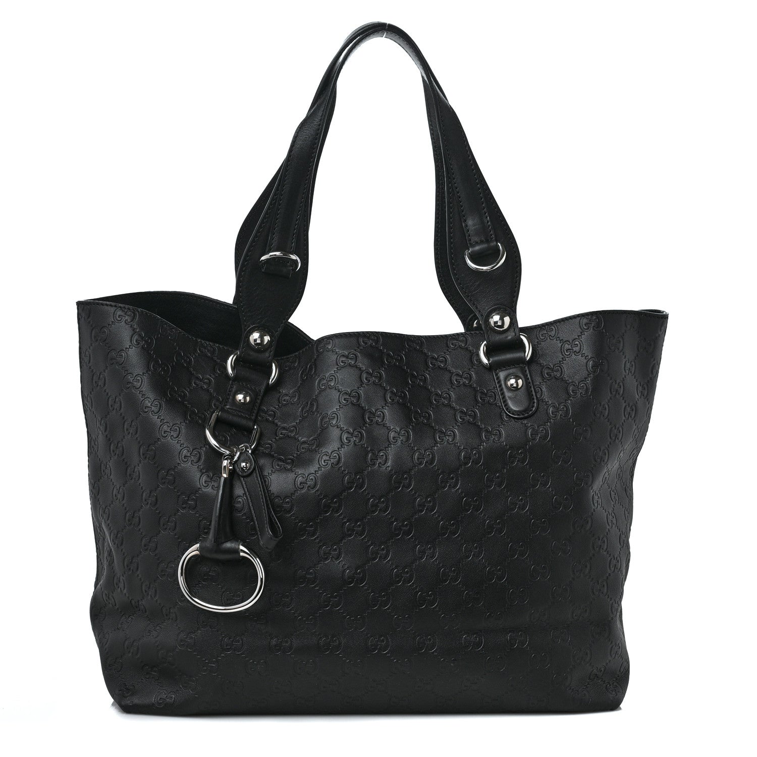 Gucci Calfskin Medium Icon Bit Tote Black 1 of 9