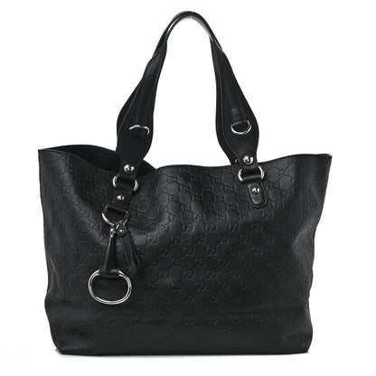 Gucci Calfskin Medium Icon Bit Tote Black 1 of 9