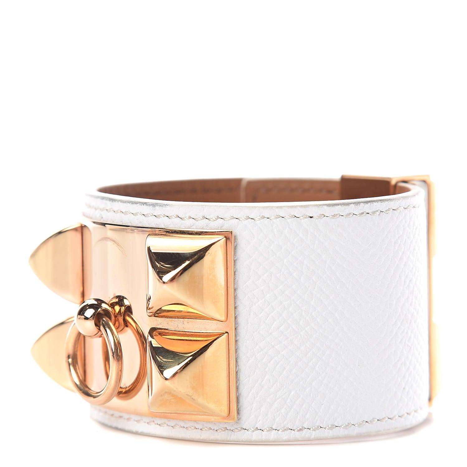 Hermes Epsom Collier de Chien CDC Bracelet T2 White 1 of 5