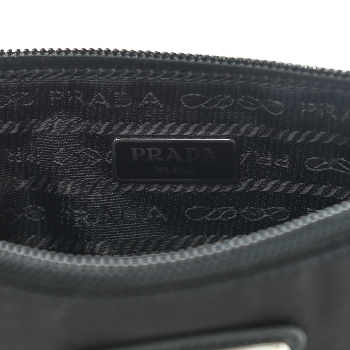 Re-Nylon Saffiano Pouch Wristlet Black