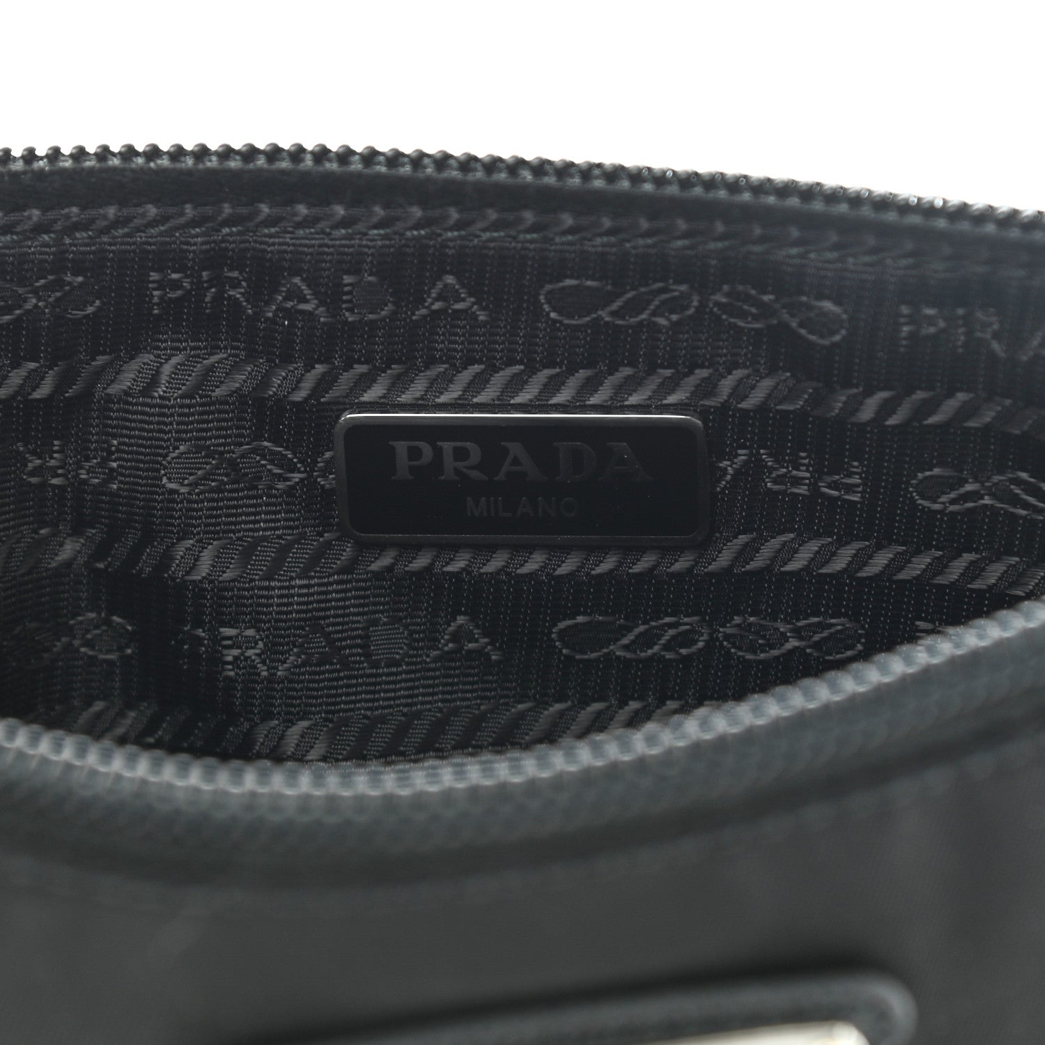 Prada Re-Nylon Saffiano Pouch Wristlet Black 6 of 9