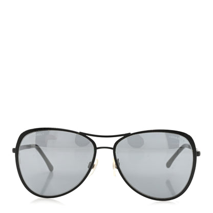 Chanel Pilot Summer Aviator Sunglasses 4223 Black 2 of 8
