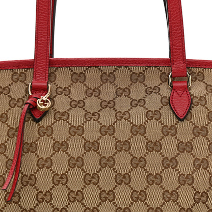Gucci Monogram Bree Zippered Tote Beige Red 8 of 10
