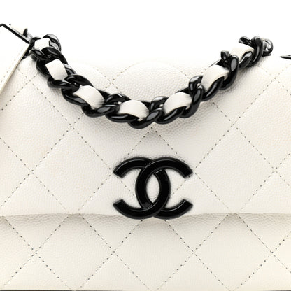 Chanel Caviar Quilted My Everything Small Flap White Black 8 of 10