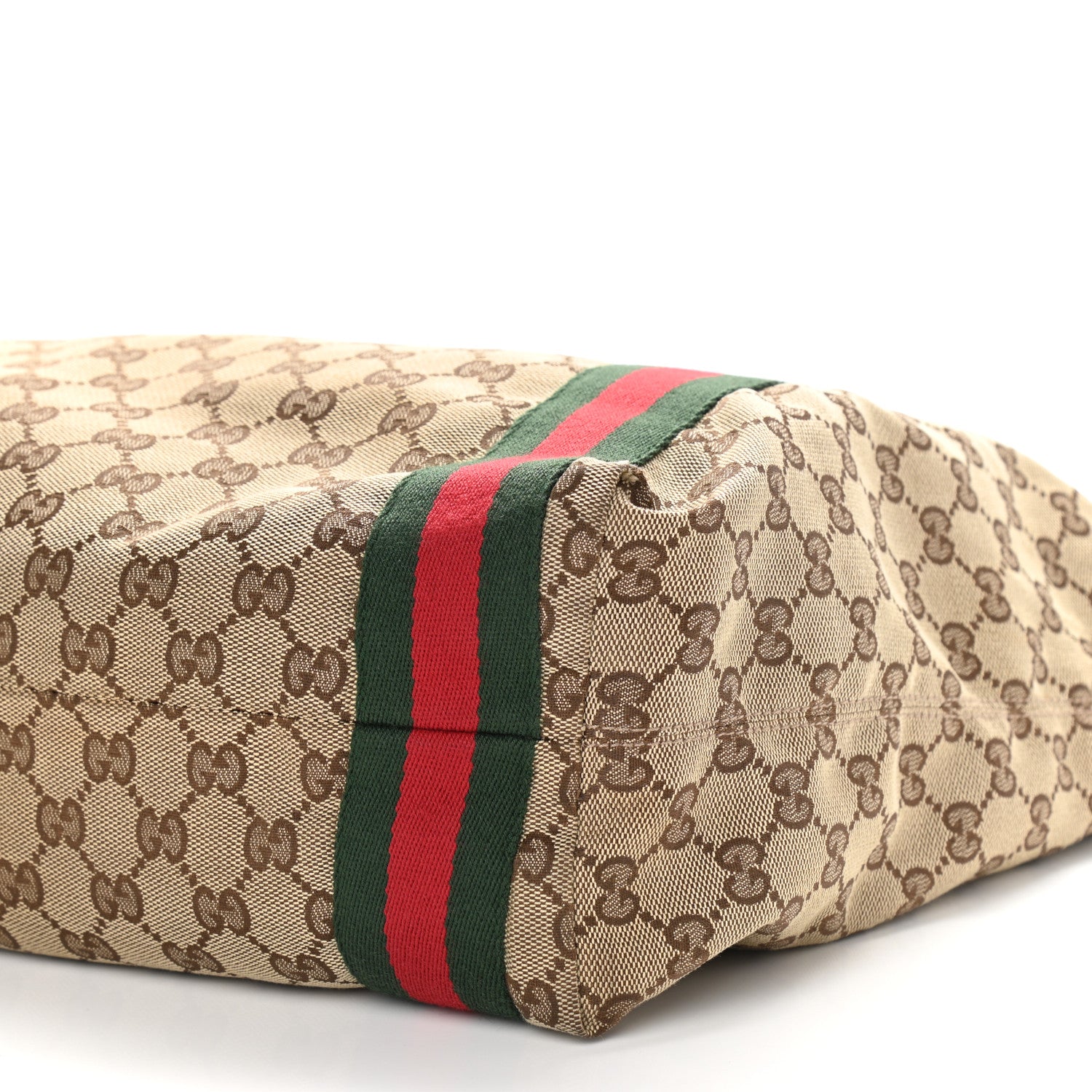 Gucci GG Monogram Medium Web Handle Vertical Tote Dark Brown 10 of 13