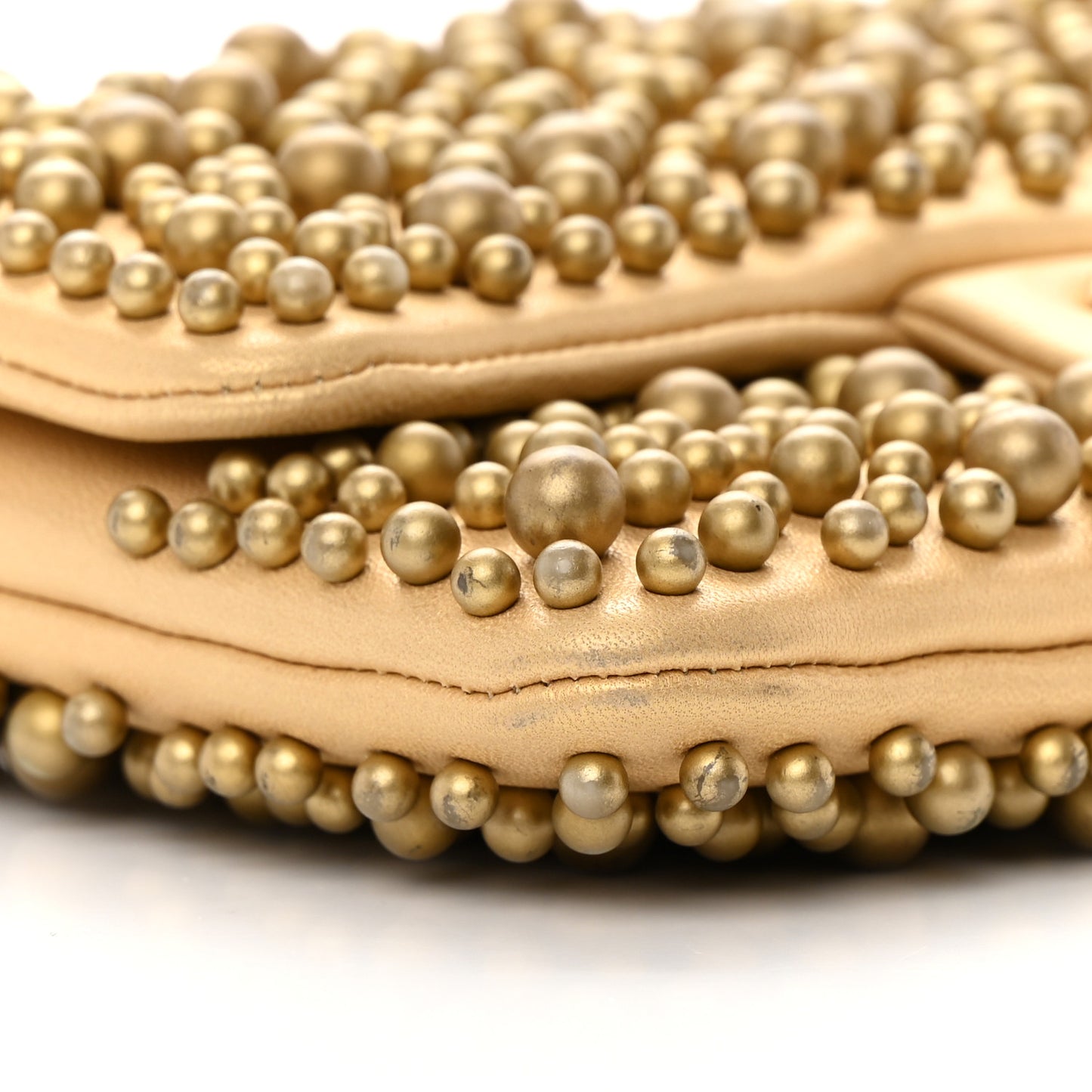 Lambskin Pearls Flap Gold