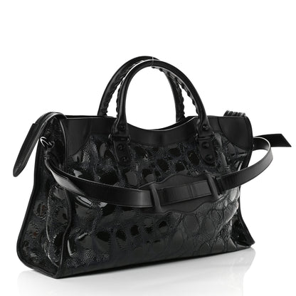 Balenciaga Patent Embossed Classic Hardware City Black 4 of 13