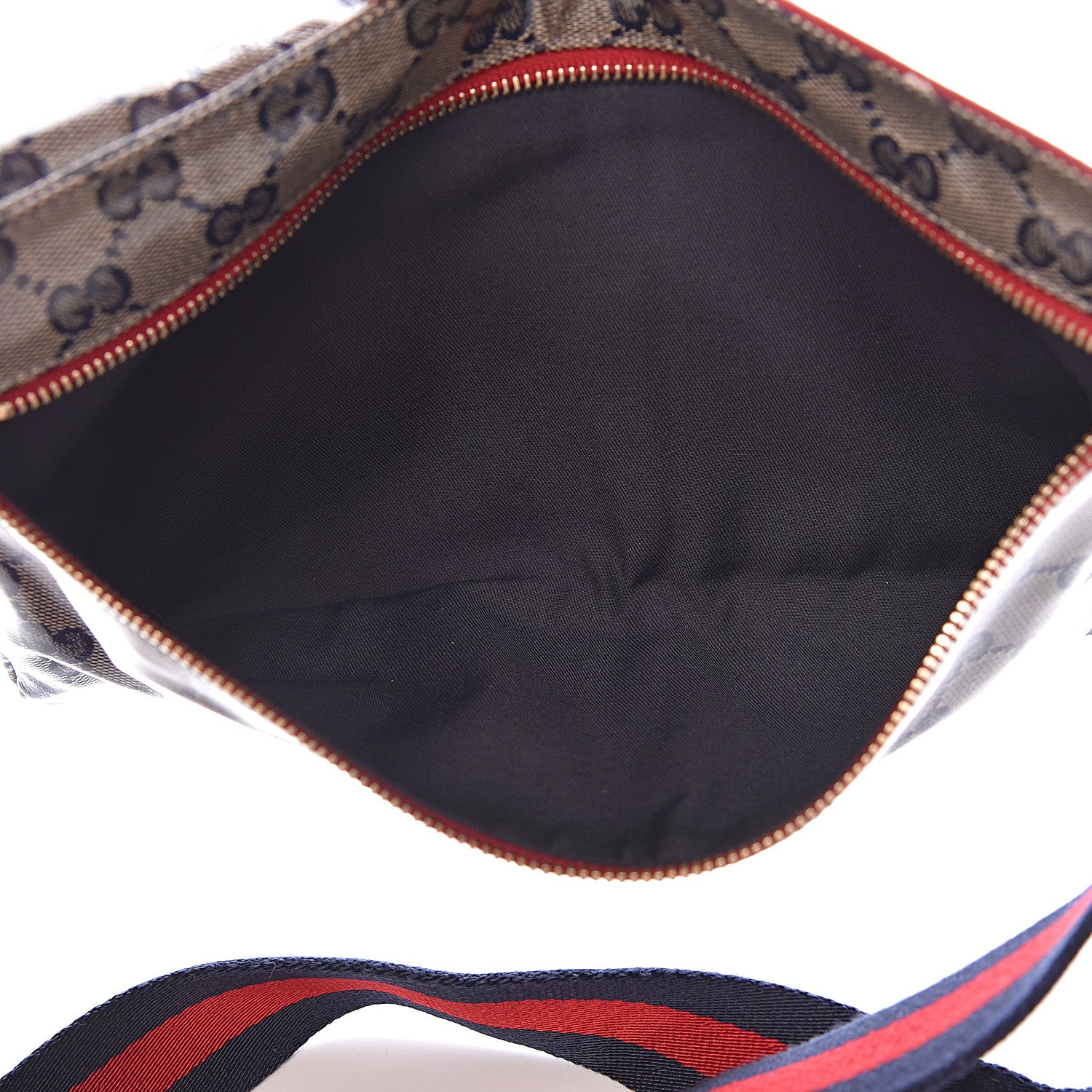 Gucci Crystal Monogram Web Double Pocket Belt Bag Navy Red 5 of 10