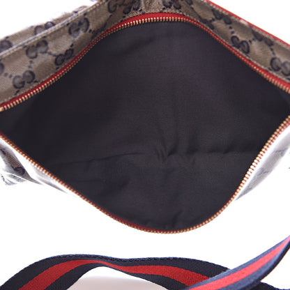 Gucci Crystal Monogram Web Double Pocket Belt Bag Navy Red 5 of 10