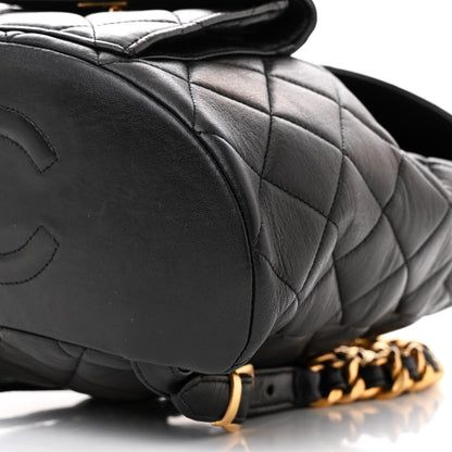 Chanel Lambskin Quilted Drawstring Backpack Black 11 of 13