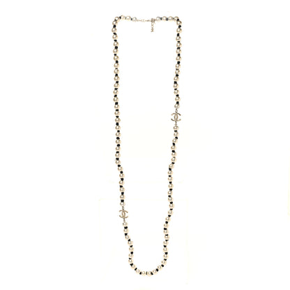 Chanel Pearl Grosgrain CC Long Necklace Gold 3 of 6
