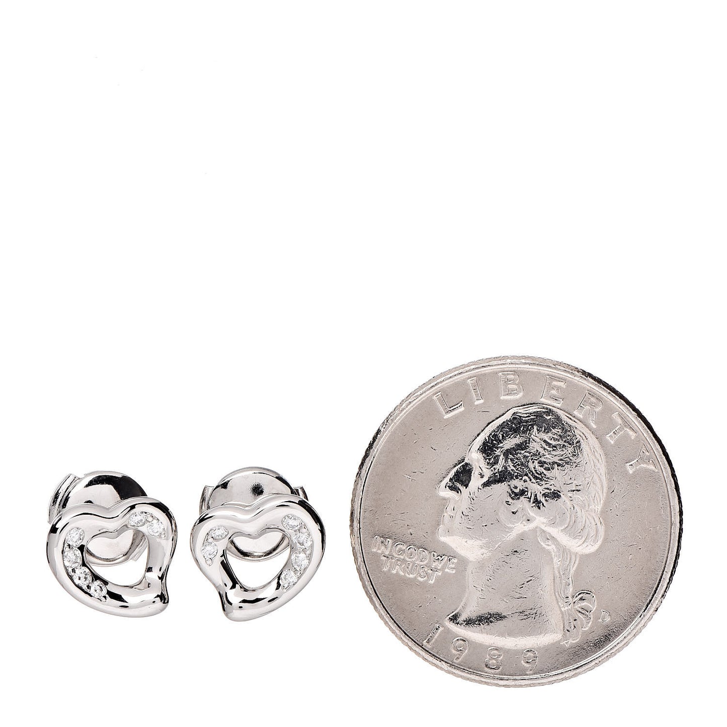 Platinum Diamond Elsa Peretti Open Heart Earrings