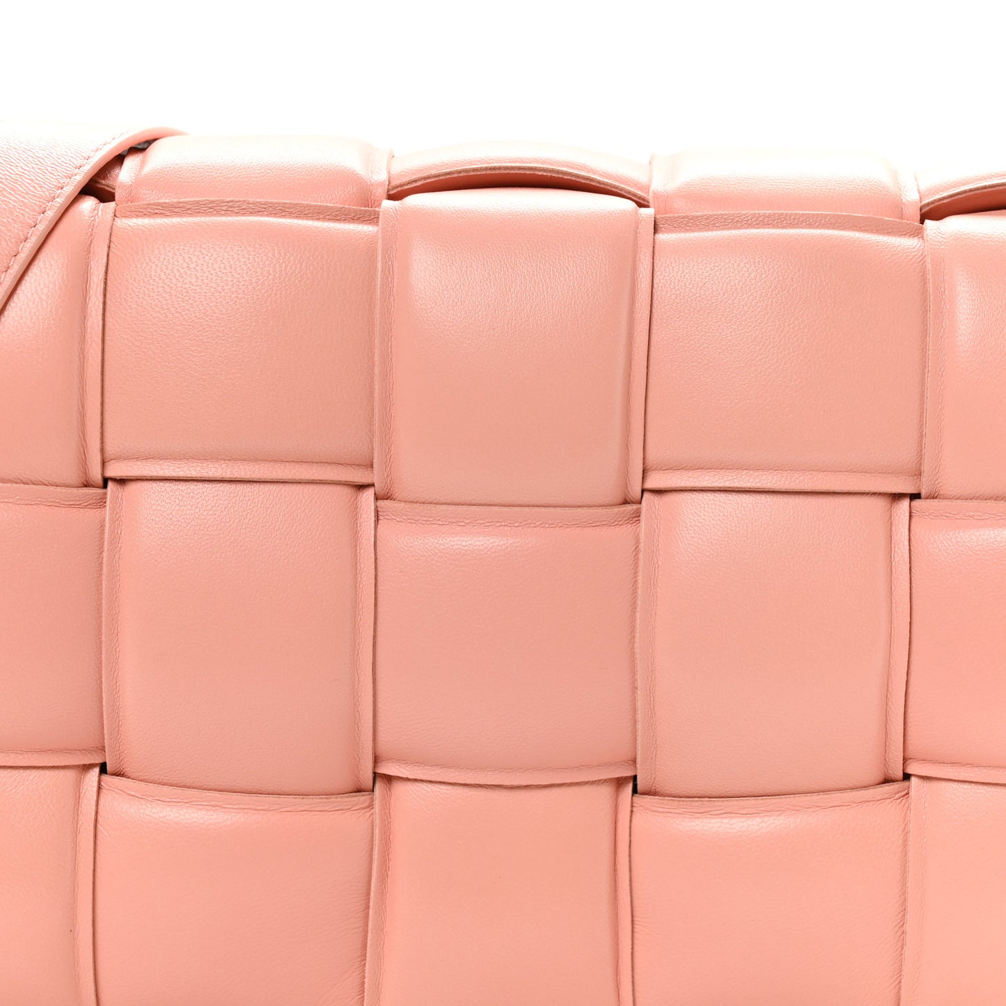 Nappa Maxi Intreccio Padded Cassette Crossbody Bag Peachy