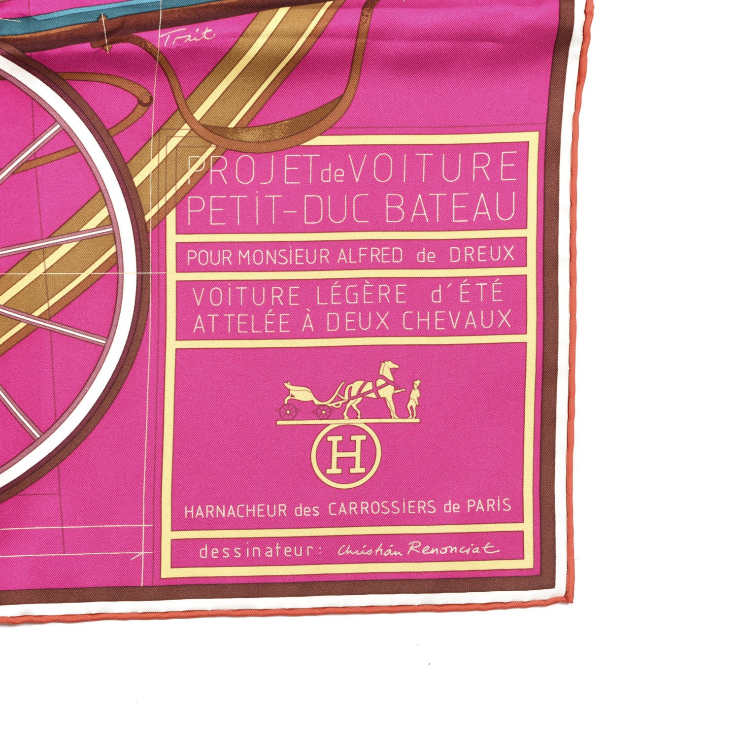 Hermes Silk Carre Geant Summer Petit Duc Scarf 140 Fuchsia Cyclamen Vert 2 of 4