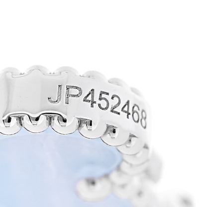 Van Cleef & Arpels 18K White Gold Chalcedony 5 Motifs Vintage Alhambra Bracelet 5 of 6