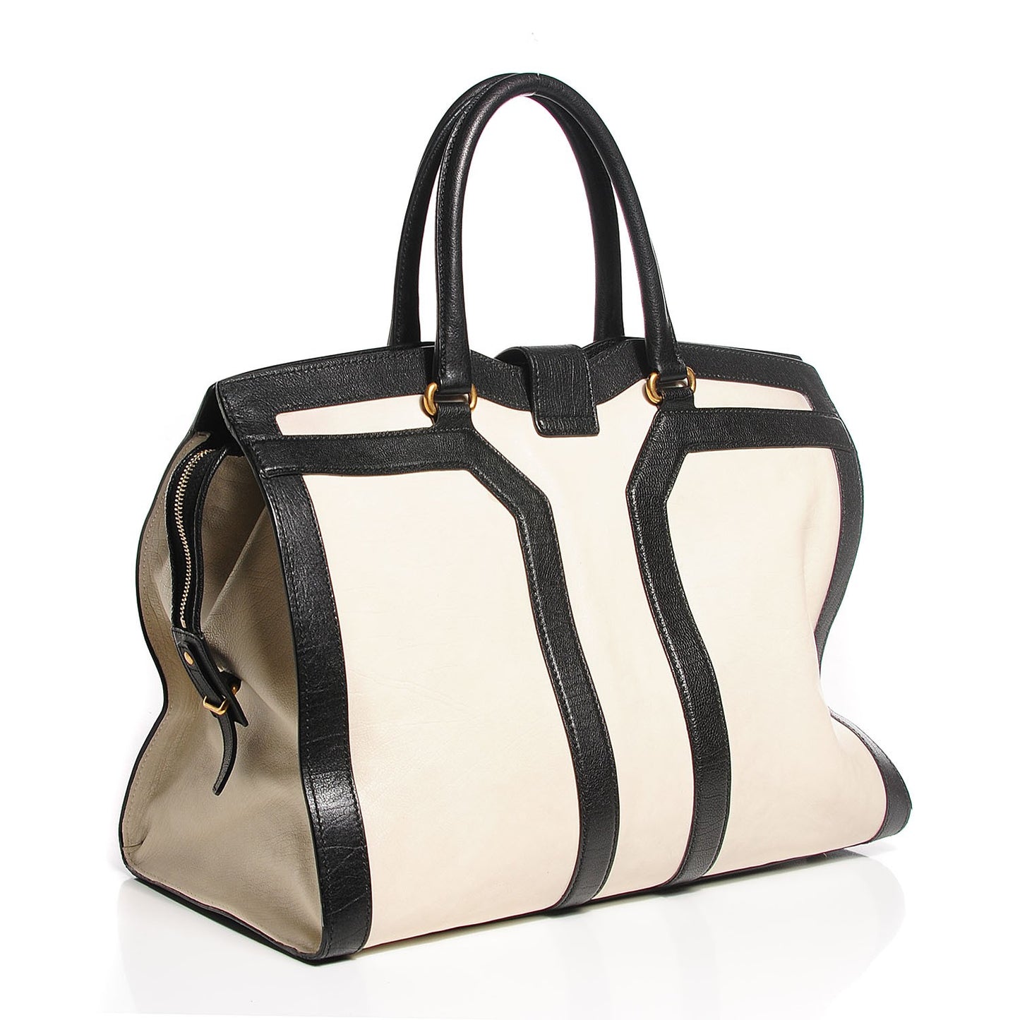 Calfskin Large Cabas Chyc Black New Bone