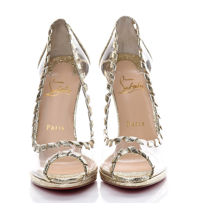 Christian Louboutin Specchio Vintage PVC Hargaret 120 Pumps 38 Platine 2 of 7