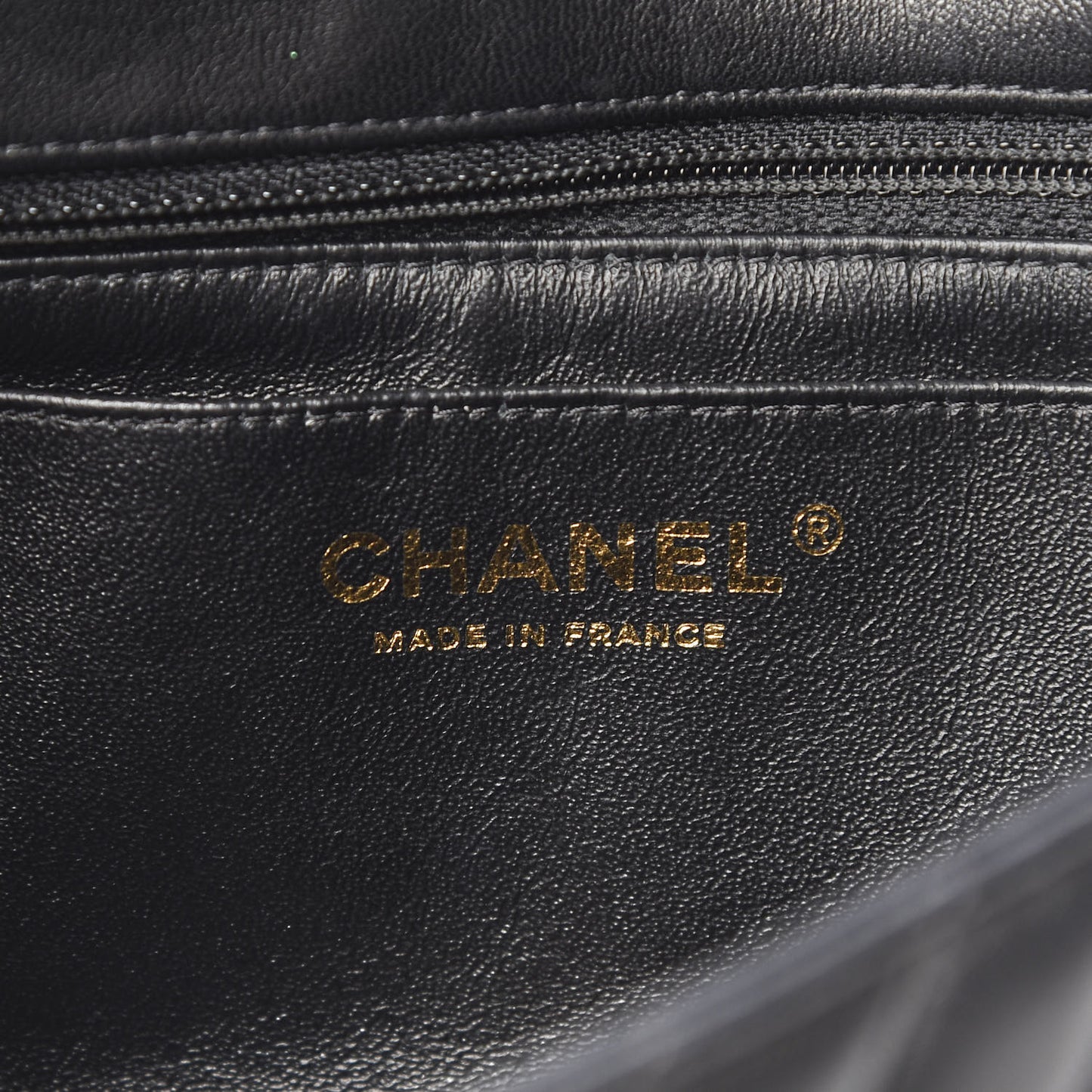 Lambskin Chevron Quilted Mini Rectangular Flap Black