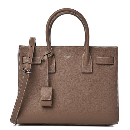 Saint Laurent Grained Calfskin Topstich Baby Sac De Jour Taupe 1 of 8