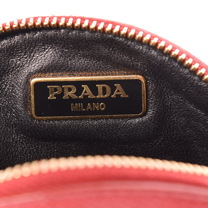 Prada Saffiano Metal Coin Purse Fuoco 8 of 11