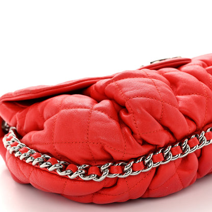 Chanel Washed Lambskin Quilted Medium Chain Around Messenger Red 8 of 13