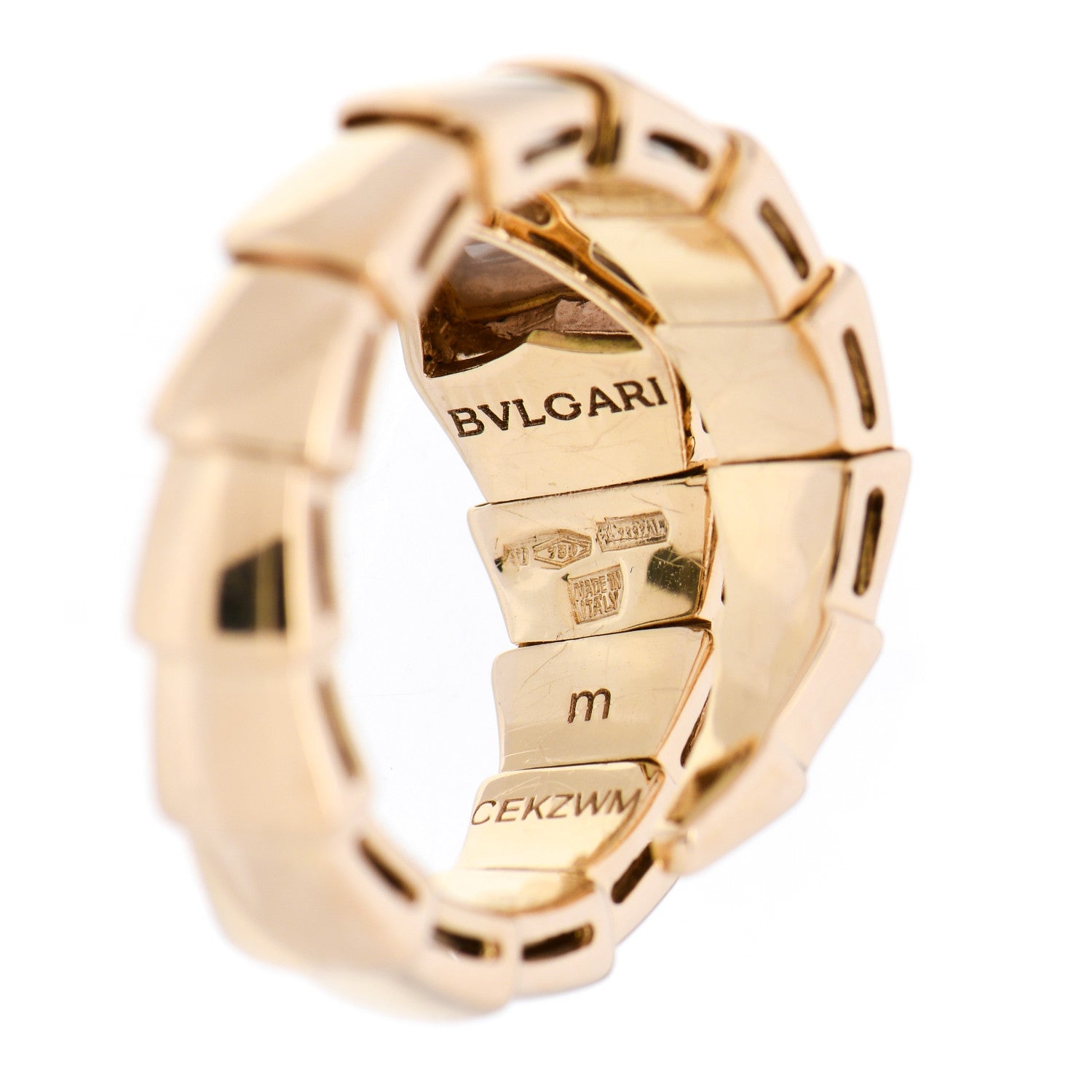 Bulgari 18K Yellow Gold Mother of Pearl Serpenti Ring M 2 of 4