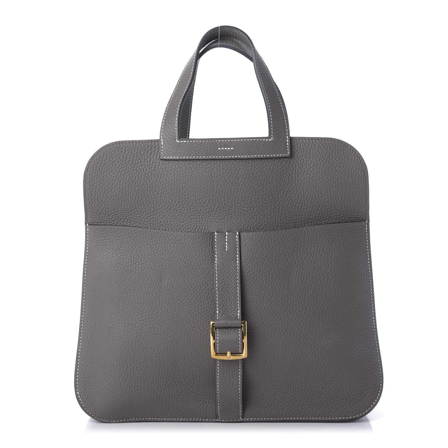 Hermes Taurillon Clemence Halzan 31 GM Etain 1 of 9