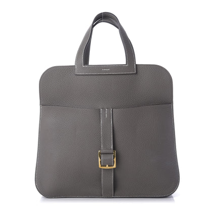 Hermes Taurillon Clemence Halzan 31 GM Etain 1 of 9