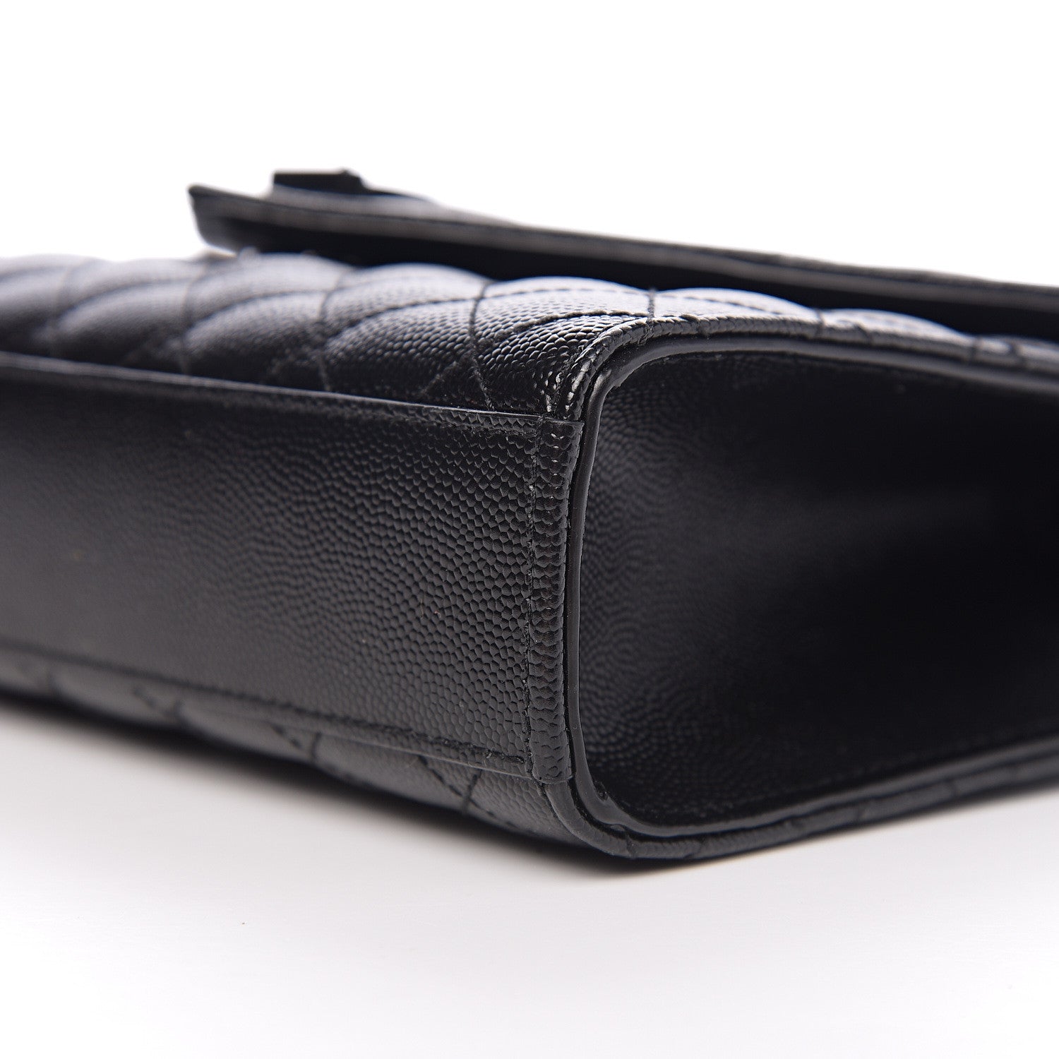 Saint Laurent Grain De Poudre Textured Mixed Matelasse Triquilt Medium Monogram Satchel Black 8 of 9