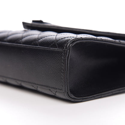 Saint Laurent Grain De Poudre Textured Mixed Matelasse Triquilt Medium Monogram Satchel Black 8 of 9