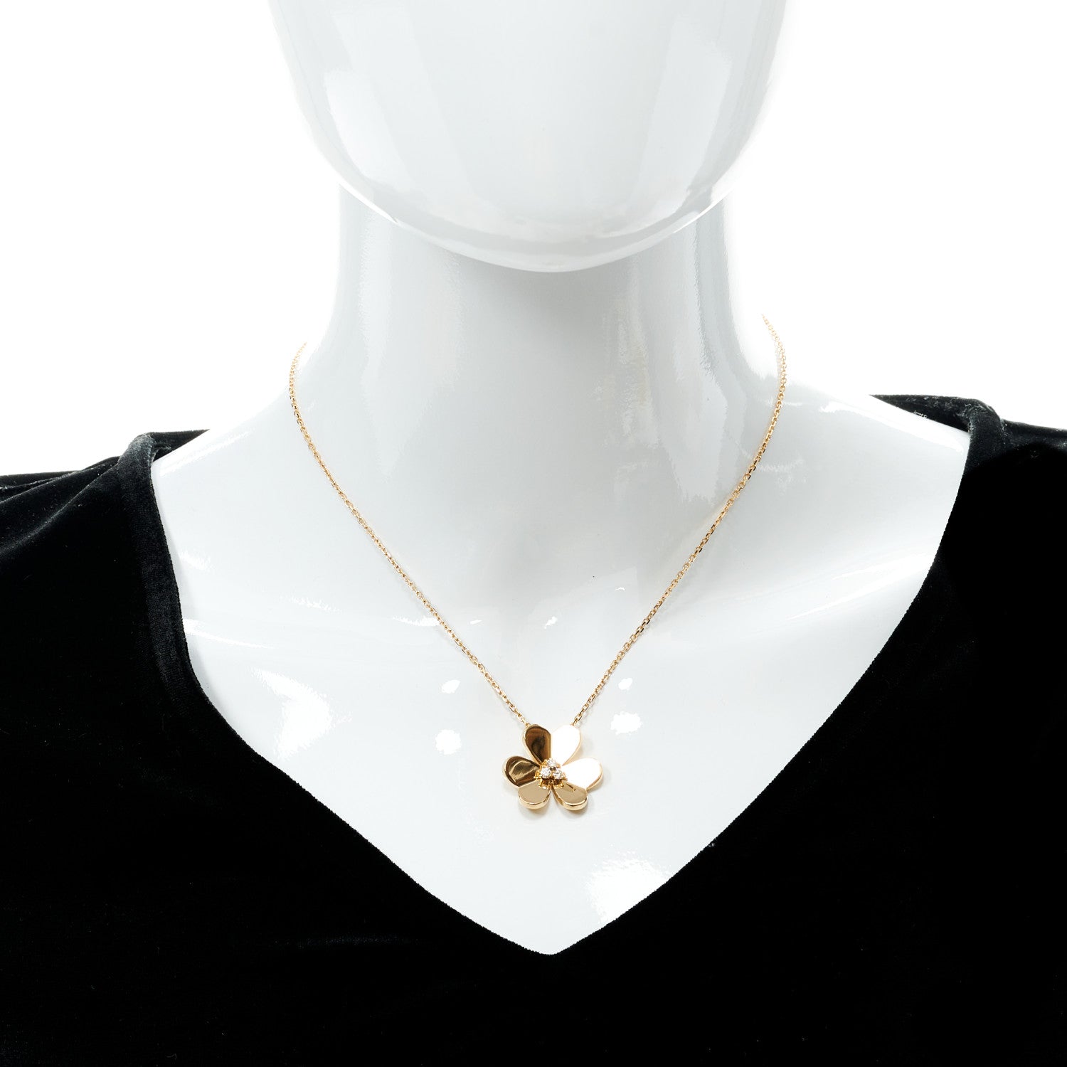 Van Cleef & Arpels 18K Yellow Gold Diamond Large Frivole Pendant Necklace 2 of 5