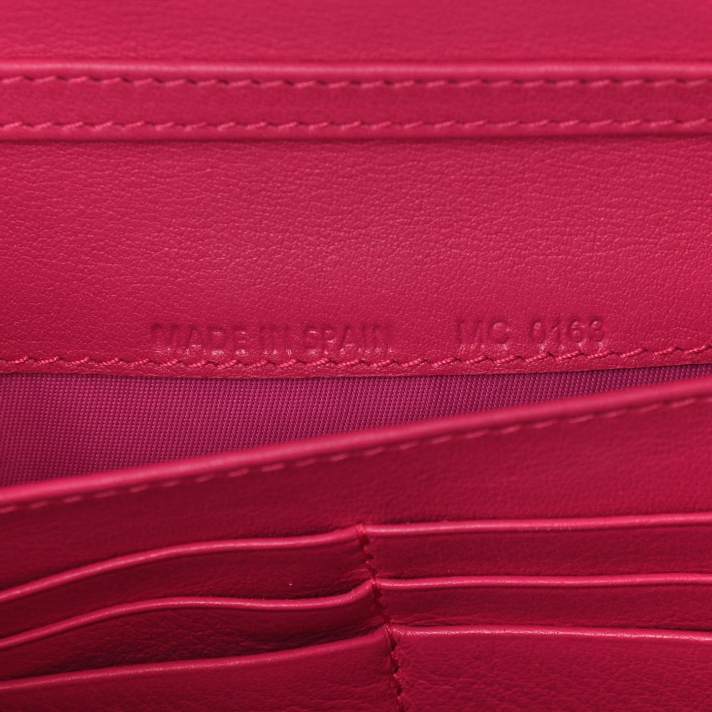 Patent Cannage Lady Dior Rendezvous Wallet On Chain Fuchsia