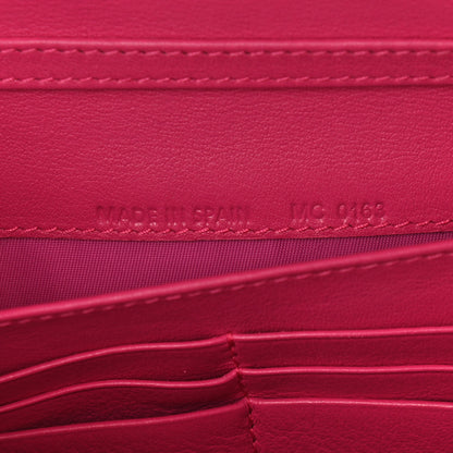 Christian Dior Patent Cannage Lady Dior Rendezvous Wallet On Chain Fuchsia 9 of 10