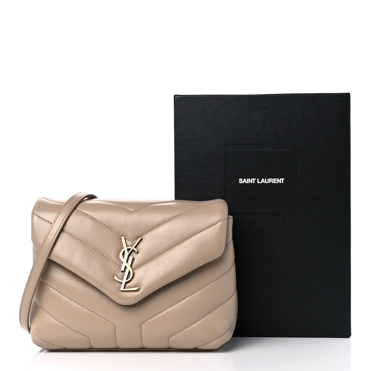 Calfskin Y Quilted Monogram Toy Loulou Crossbody Bag Dark Beige