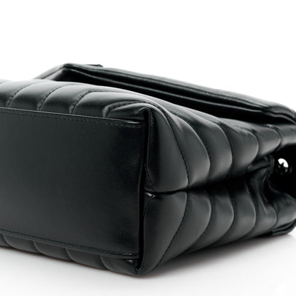Saint Laurent Calfskin Y Quilted Monogram Monochrome Small Loulou Chain Satchel Black 11 of 14