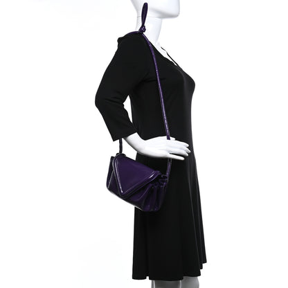 Bottega Veneta Patent Deerskin Small Beak Triangle Flap Shoulder Bag Raisin 2 of 8