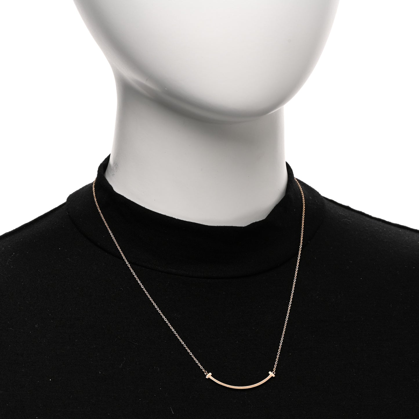 18K Rose Gold Small T Smile Pendant Necklace