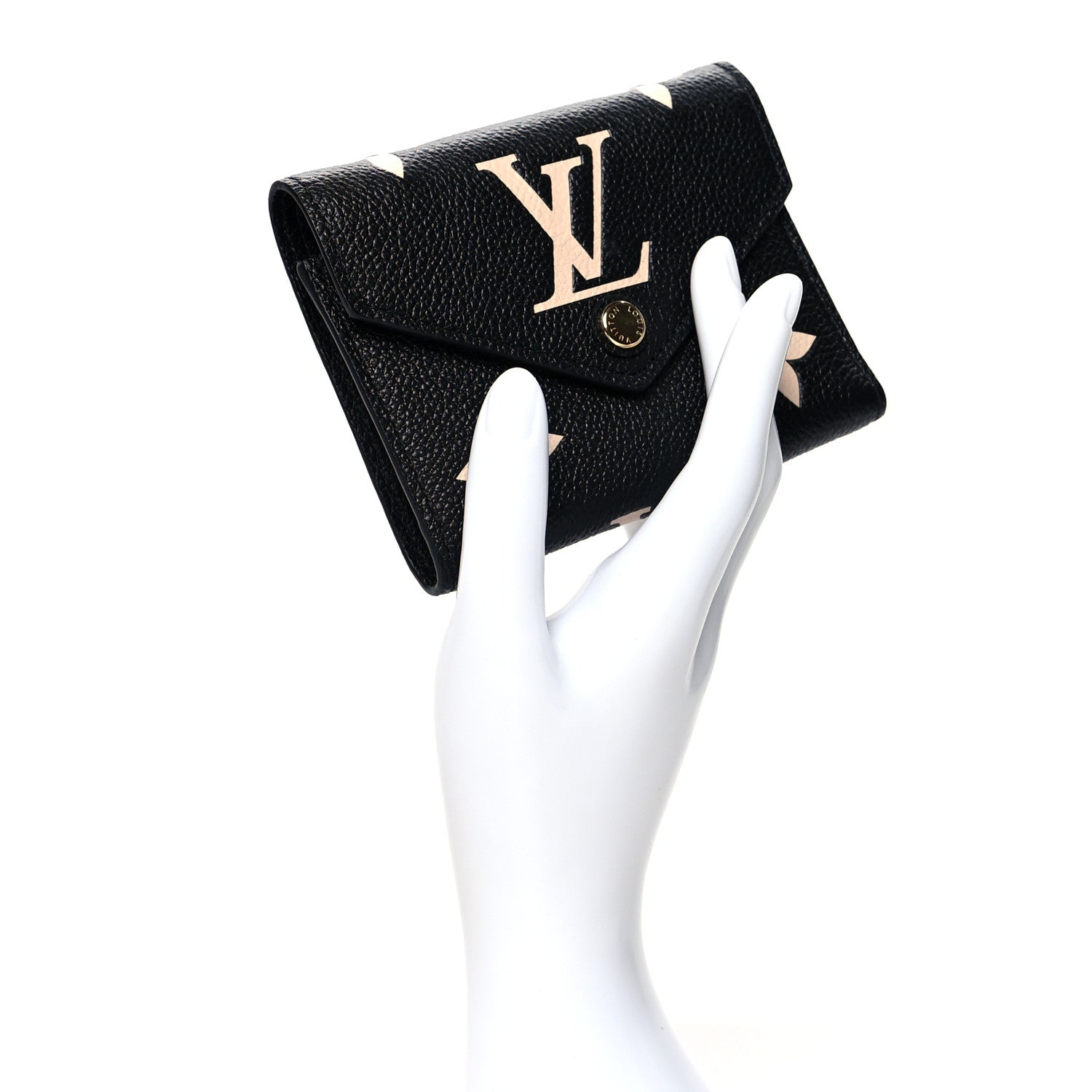 Louis Vuitton Empreinte Monogram Giant Victorine Wallet Black Beige 2 of 8