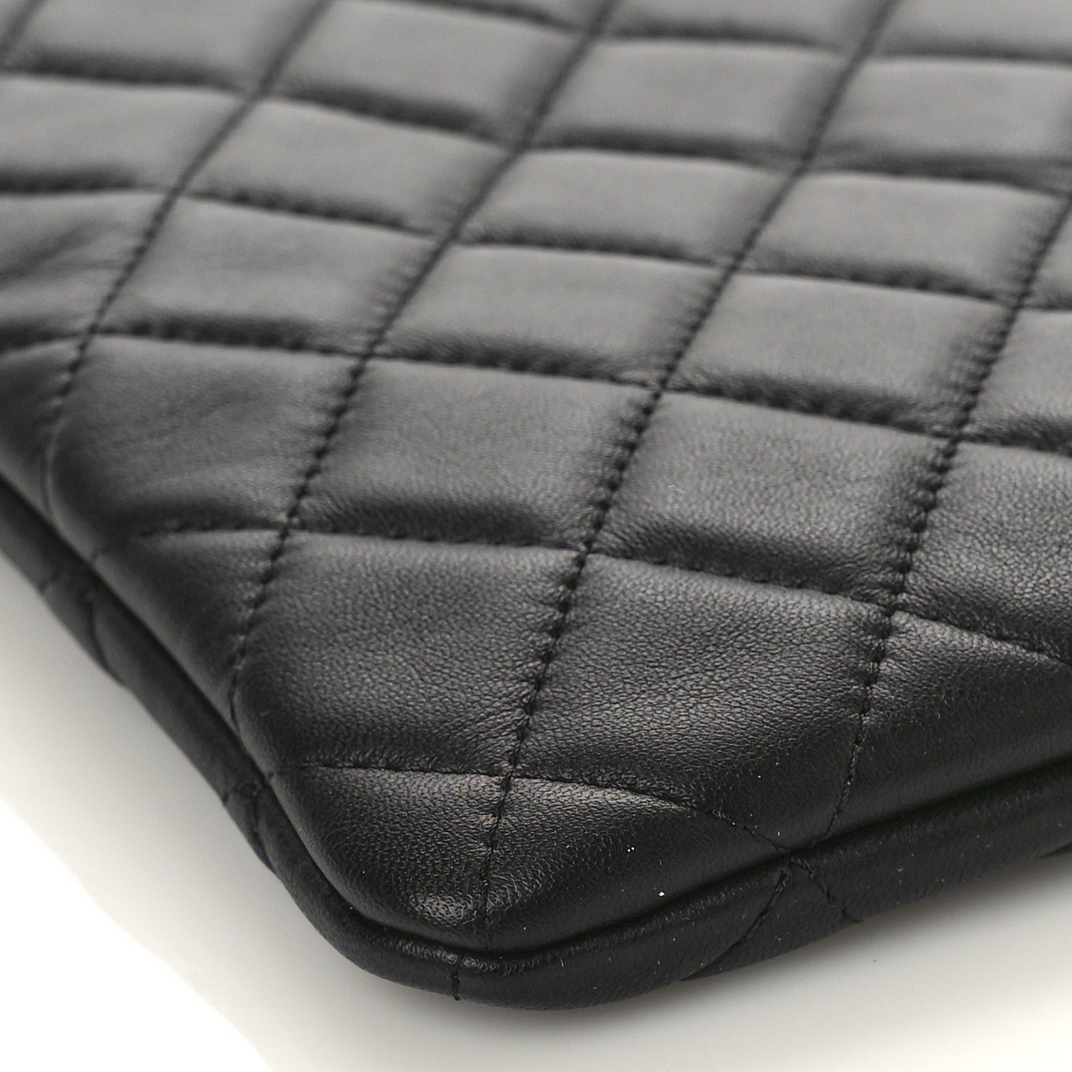 Chanel Lambskin Quilted Large Cosmetic Case Black 8 of 9
