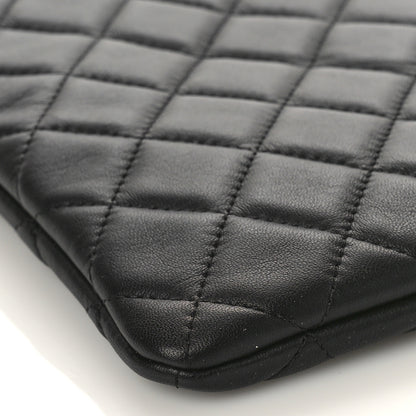 Chanel Lambskin Quilted Large Cosmetic Case Black 8 of 9