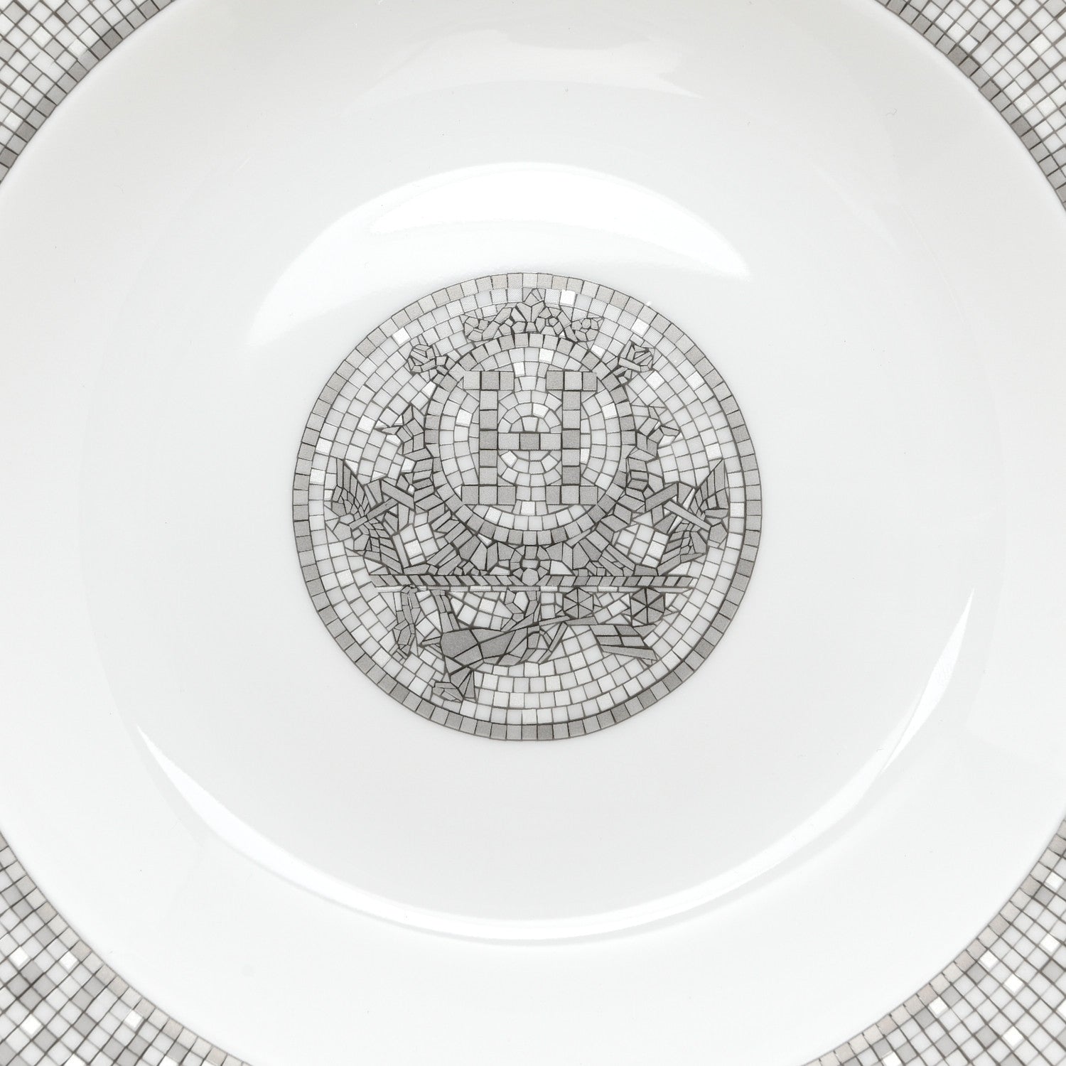 Hermes Porcelain Mosaique Au 24 Platine Soup Bowl Set of 2 4 of 6
